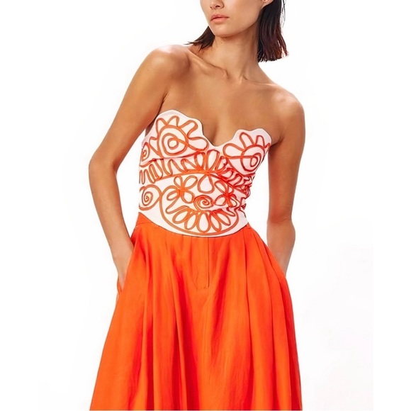 NWOT Mara Hoffman Cropped White Lena Corset Top - Picture 3 of 6